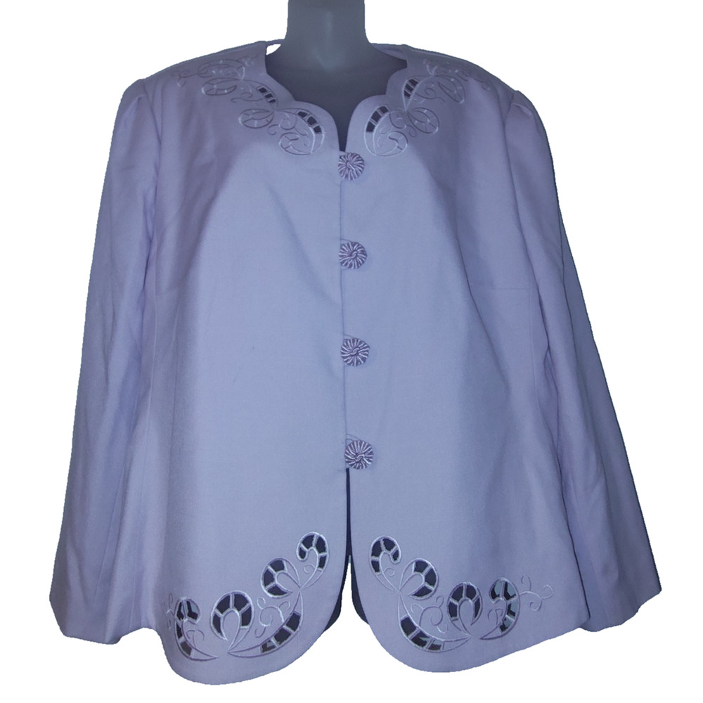 EXECUTIVE COLLECTION Women's Purple Button Down Jacket Size 26 W BG12